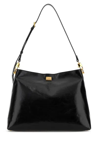 Dolce & Gabbana Calf Leather Shoulder Bag In Black