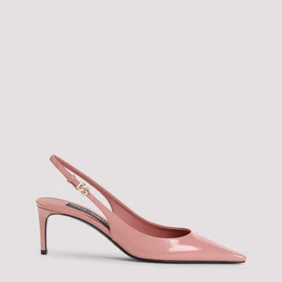 Dolce & Gabbana Mun 90 Polished Leather Slingback Pumps In Pink