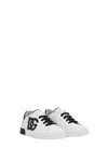 Dolce & Gabbana Calf Leather Sneakers In White/back