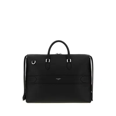 Dolce & Gabbana Calf Leather Top Handle Bag  Black