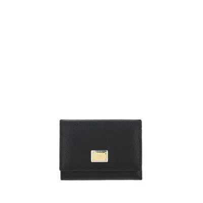 Dolce & Gabbana Calf Leather Wallet In Black