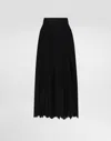 Dolce & Gabbana Silk Georgette Midi Skirt In Black