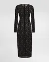 Dolce & Gabbana Calf-length Floral Lace Dress In Black
