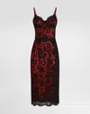 Dolce & Gabbana Lace Midi Slip Dress In Black