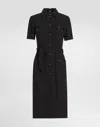 Dolce & Gabbana Calf-length Raschel Tweed Dress In Black