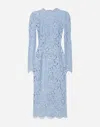 Dolce & Gabbana Floral Lace Sheath Dress In Purple