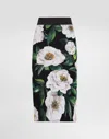 Dolce & Gabbana Gardenia Printed Marquisette Midi Skirt In Print