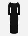 Dolce & Gabbana Calf-length Viscose Knit Dress In Black