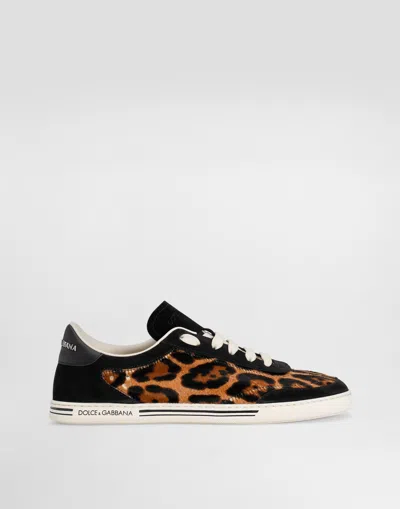 Dolce & Gabbana Calf Saint Tropez Light Sneakers With Print In Animal Print