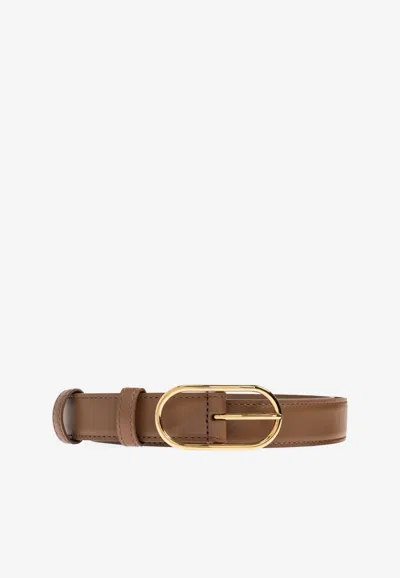 Dolce & Gabbana Calfskin Adjustable Belt In Brown