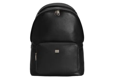 Pre-owned Dolce & Gabbana Calfskin Backpack In Black