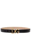 Dolce & Gabbana Dg Barocco 40mm Calf Leather Belt In Black