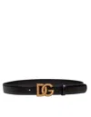 Dolce & Gabbana Adjustable Loop Stitched Belt In Black