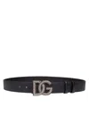 Dolce & Gabbana Calfskin Belt In Black