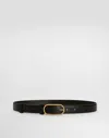 Dolce & Gabbana Calfskin Belt In Black