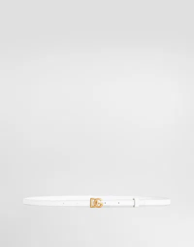 Dolce & Gabbana Calfskin Belt In White