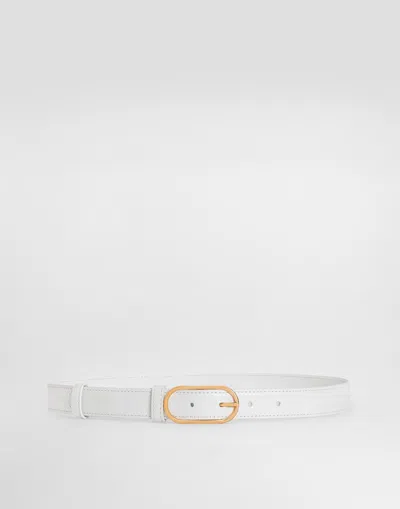 Dolce & Gabbana Calfskin Belt In White