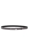 Dolce & Gabbana Leather Belt With Logo Buckle In Grey