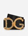 Dolce & Gabbana Calfskin Belt With Logo In Black