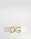 Dolce & Gabbana Calfskin Belt With Logo In White