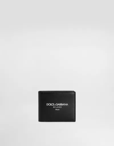 Dolce & Gabbana Calfskin Bifold Wallet With Logo In Multicolor