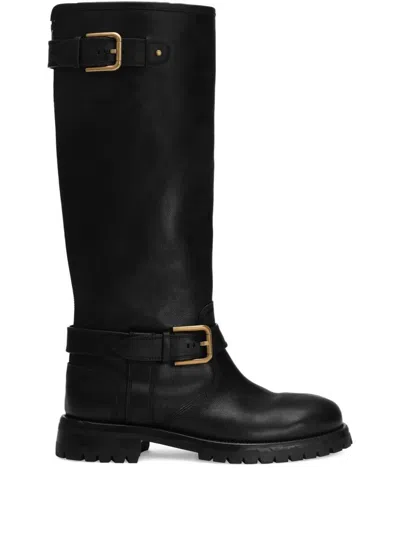 DOLCE & GABBANA CALFSKIN BIKER BOOTS