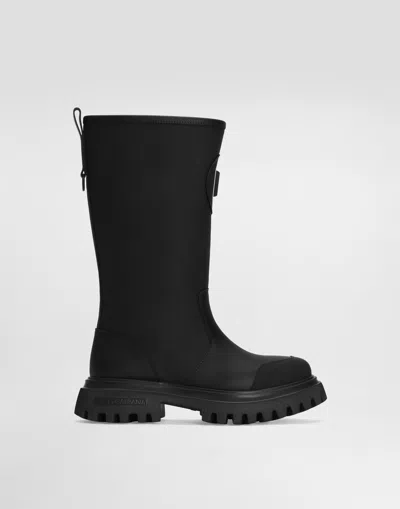 Dolce & Gabbana Calfskin Boots In Black