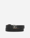 Dolce & Gabbana Black Belt With Buckle Closure And Interwoven Design In Leather Man In ブラック