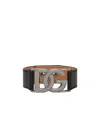 Dolce & Gabbana Calfskin Bracelet With Dg Logo In Gray