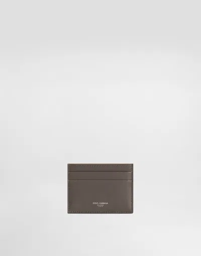 Dolce & Gabbana Calfskin Card Holder In Blue