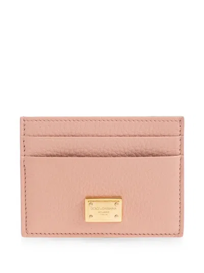 Dolce & Gabbana Calfskin Card Holder In Pink