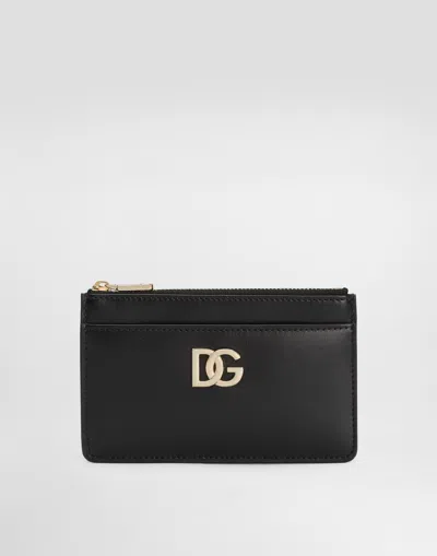 DOLCE & GABBANA CALFSKIN CARD HOLDER WITH DG LOGO