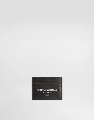 Dolce & Gabbana Calfskin Card Holder With Logo In Multicolor