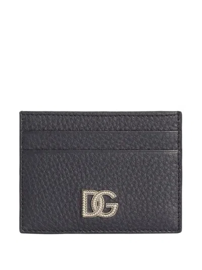 Dolce & Gabbana Mini Matte Nickel-plated Wallet With Dual Customization In Black