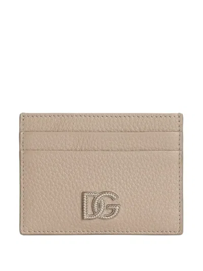 Dolce & Gabbana Calfskin Card Holder With Logo In Pattern