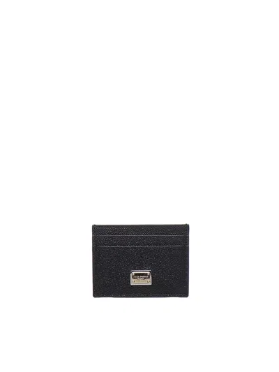 Dolce & Gabbana Women Dauphine Calfskin Card Holder In Black