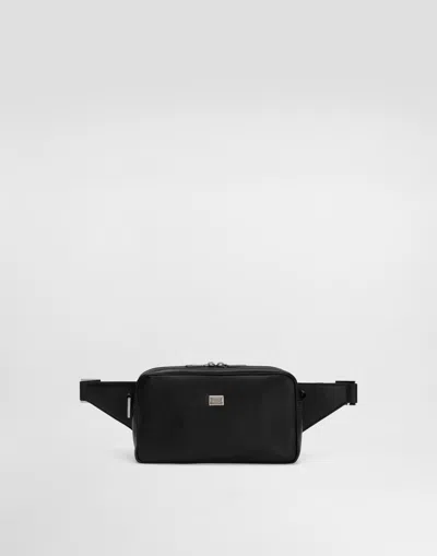 Dolce & Gabbana Calfskin Crossbody Bag In Black