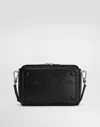 Dolce & Gabbana Calfskin Crossbody Bag With Raised Logo In Black