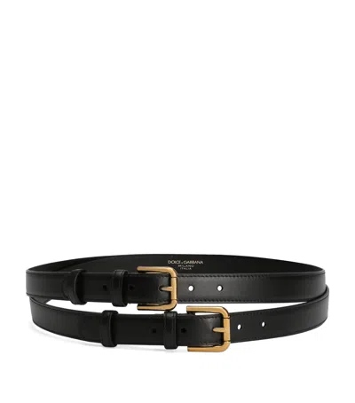 Dolce & Gabbana Calfskin Double Belt