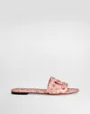 Dolce & Gabbana Dg Interlock Floral-printed Leather Slide Sandals In Multi