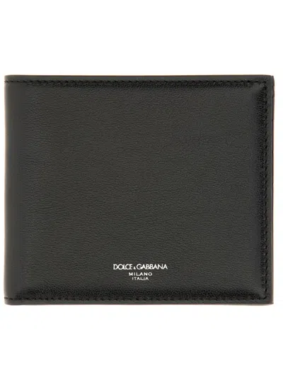 DOLCE & GABBANA CALFSKIN LEATHER BIFOLD WALLET