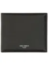 Dolce & Gabbana Calfskin Leather Bifold Wallet In Black