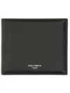 Dolce & Gabbana Calfskin Leather Bifold Wallet In Black