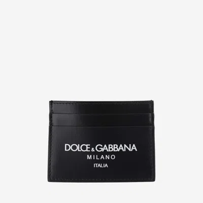 DOLCE & GABBANA DOLCE & GABBANA CALFSKIN LEATHER CARD HOLDER WITH LOGO