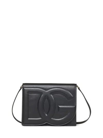 Dolce & Gabbana Calfskin Leather Crossbody Bag In Black