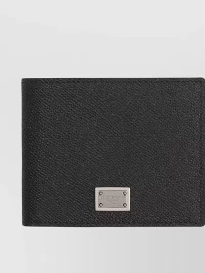 DOLCE & GABBANA CALFSKIN LEATHER FLAP-OVER WALLET