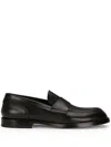 Dolce & Gabbana Florio Black Loafers With Dg Plaque On The Front In Grained Leather Man In Black