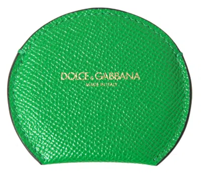 Dolce & Gabbana Calfskin Leather Round Coin Purse In Black