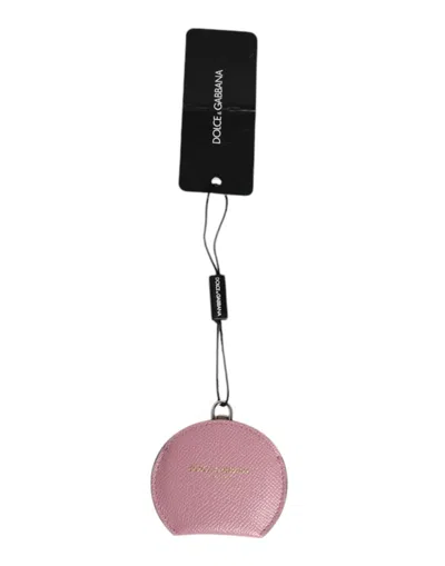Dolce & Gabbana Calfskin Leather Round Coin Purse In Pink