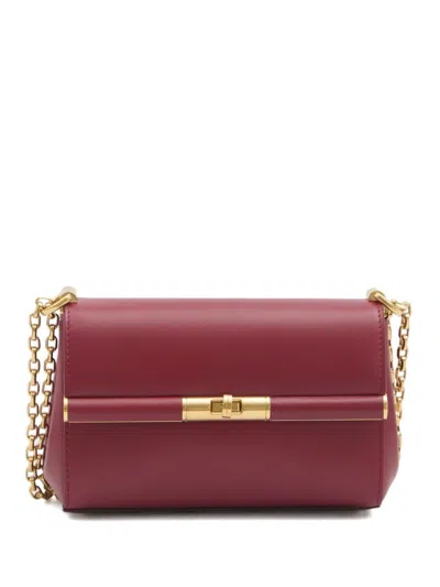Dolce & Gabbana Calfskin Leather Shoulder Bag With Gold-tone Hardware In Burgundy
